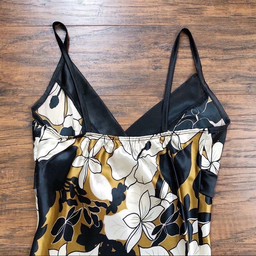 vintage • Y2K Forever 21 slip dress silky midi handkerchief hem bias floral - Picture 12 of 14